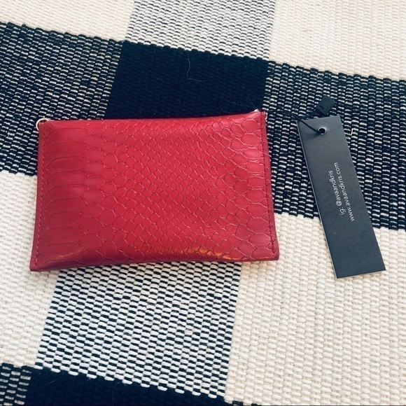 KRIS Meg Ruby Red Snake Crossbody Bag - Picture 2 of 4